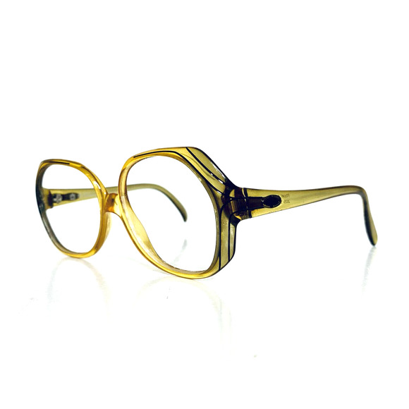 VTG Christian Dior Amber Lucite Oversized Glasses - Picture 1 of 10